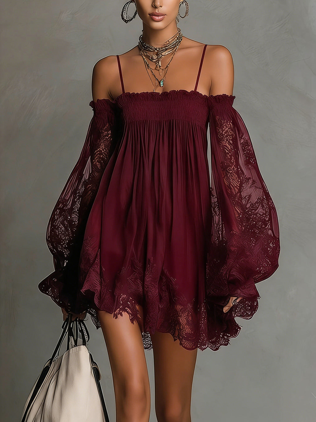 Noemi | Vestido mini en chiffon azul marino