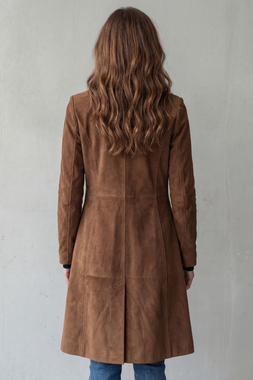 Disa | Manteau long avec finition en daim vintage