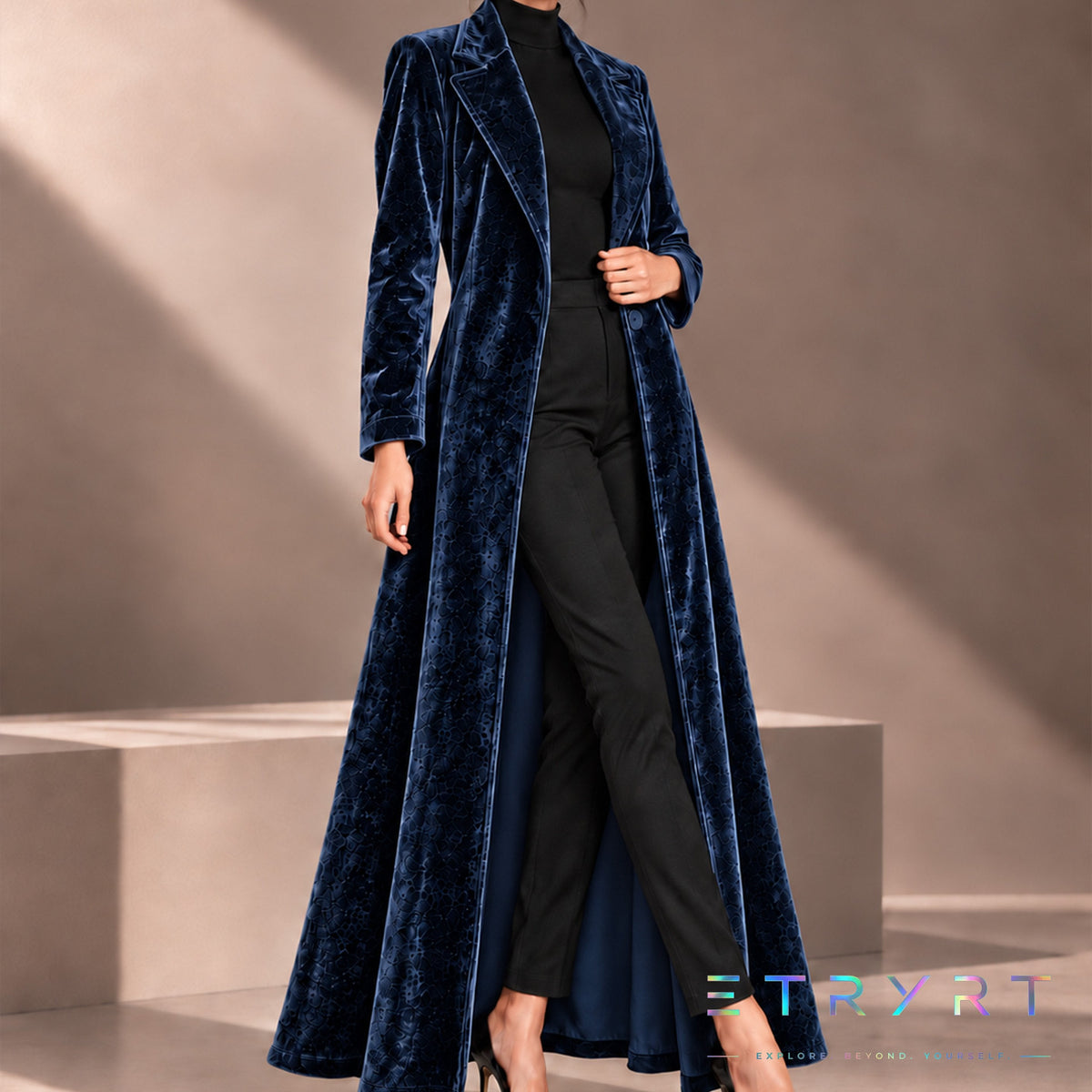 Beatrice | Manteau long ouvert en velours