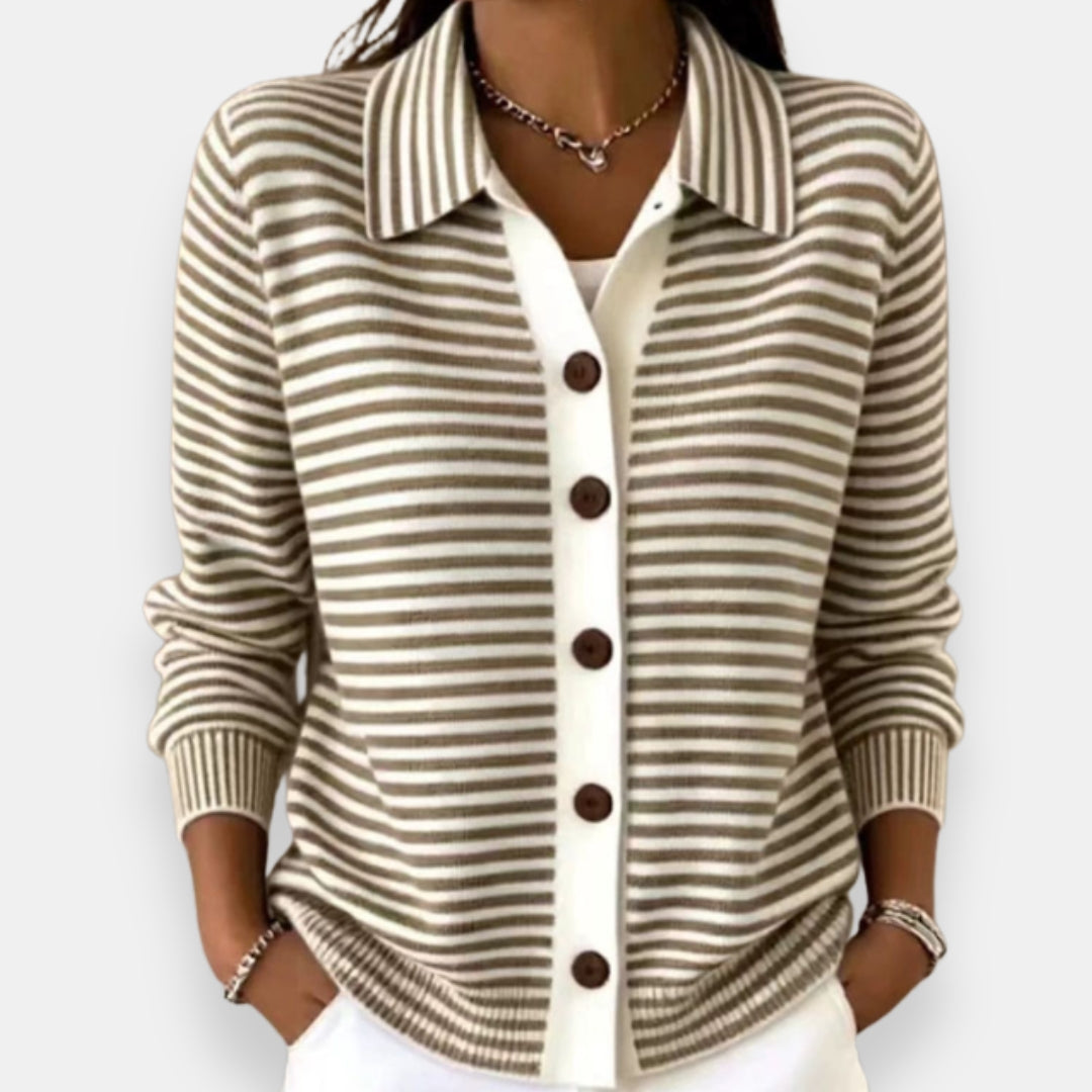 Nola™ | Cardigan rayé à boutons