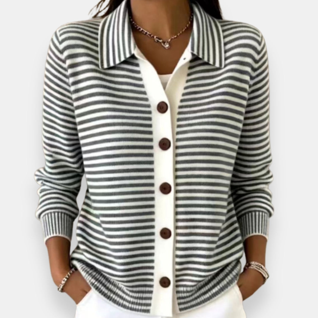 Nola™ | Cardigan rayé à boutons