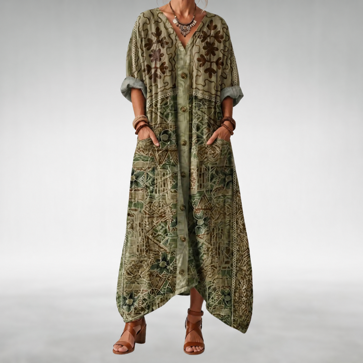 Sage | Robe Maxi Décontractée