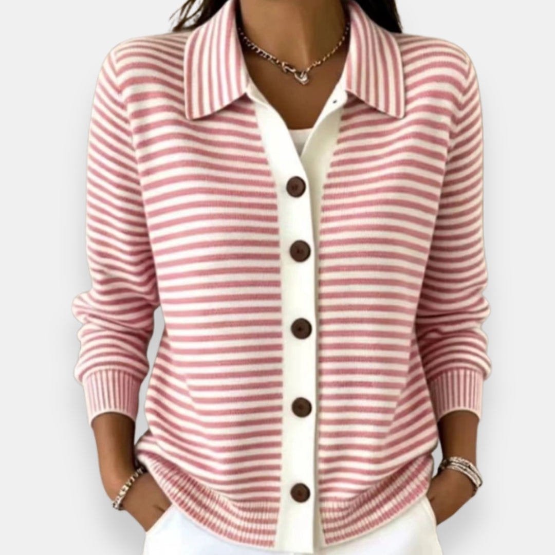 Nola™ | Cardigan rayé à boutons