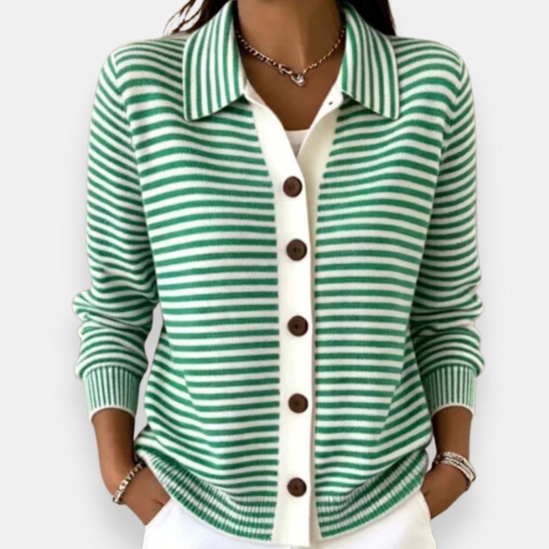 Nola™ | Cardigan rayé à boutons