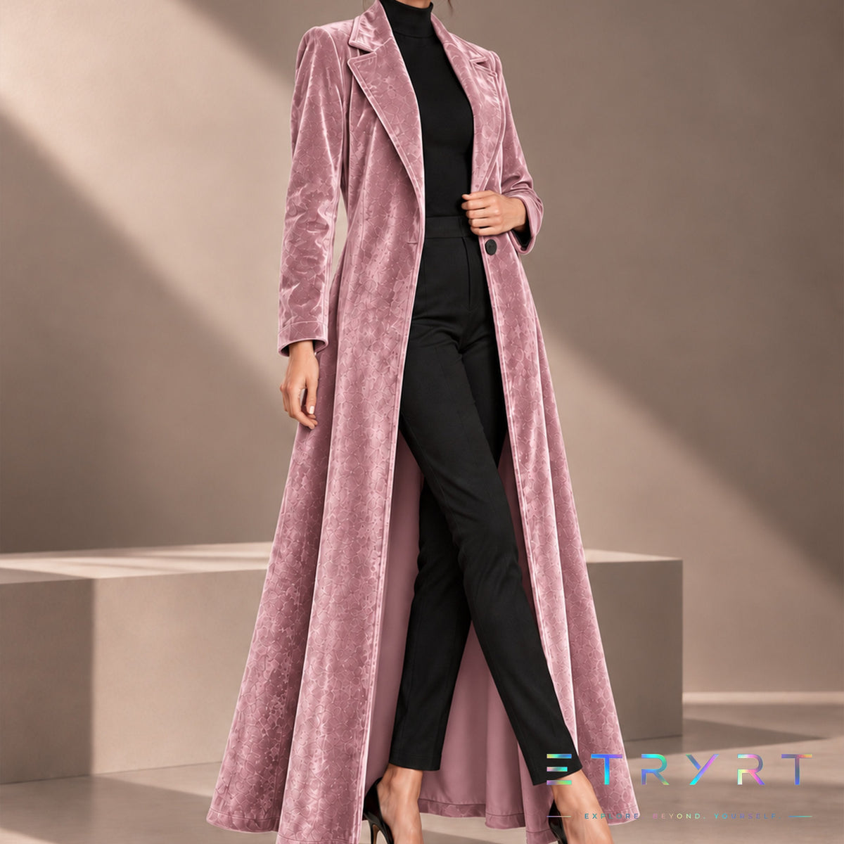 Beatrice | Manteau long ouvert en velours