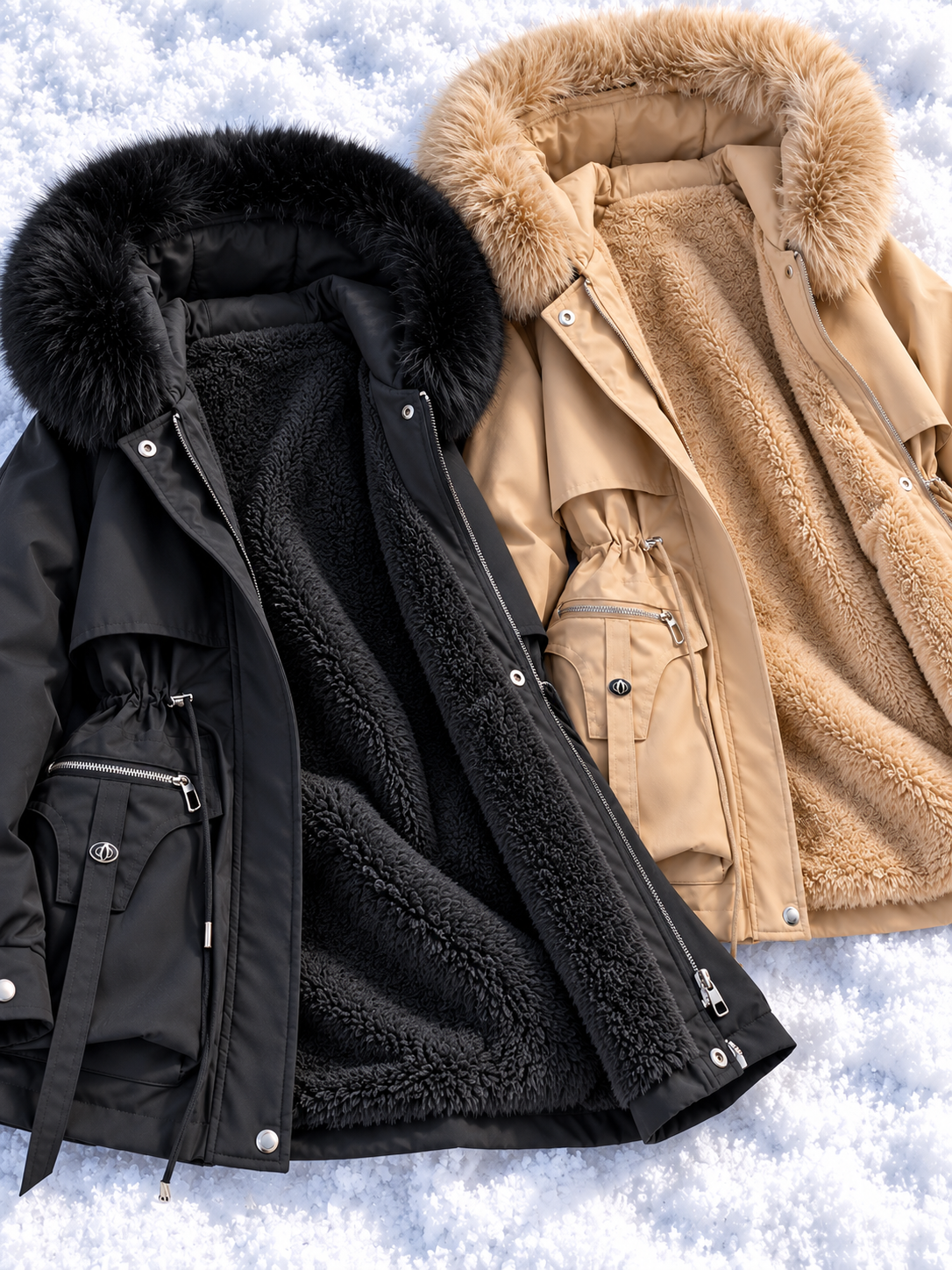Eloise | Veste femme ajustée déperlante avec doublure en sherpa