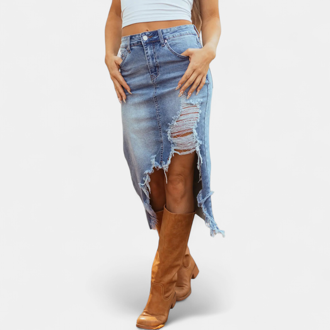 BLAKE™ – Jupe Maxi En Jean Taille Haute Relaxed