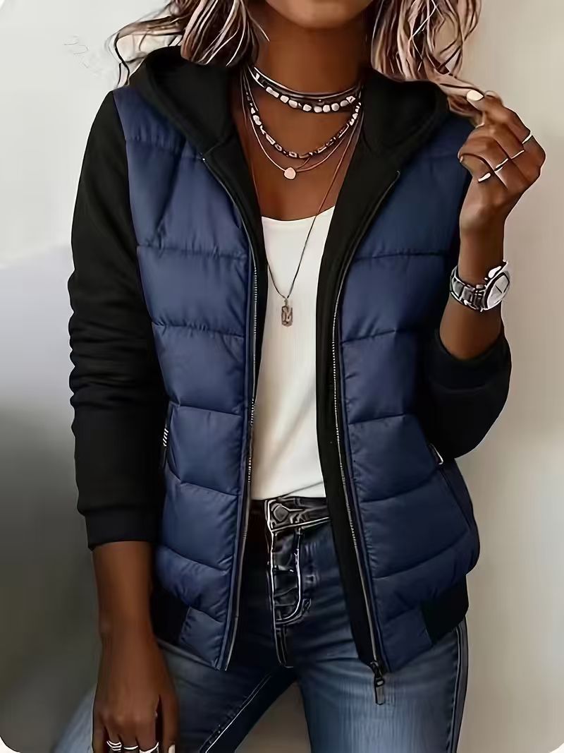 Nina | Veste matelassée à capuche et blocs de couleur