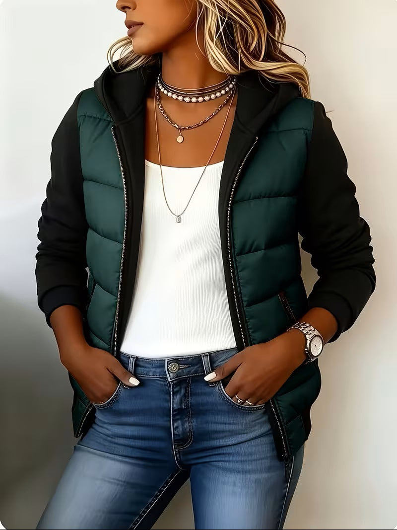 Nina | Veste matelassée à capuche et blocs de couleur