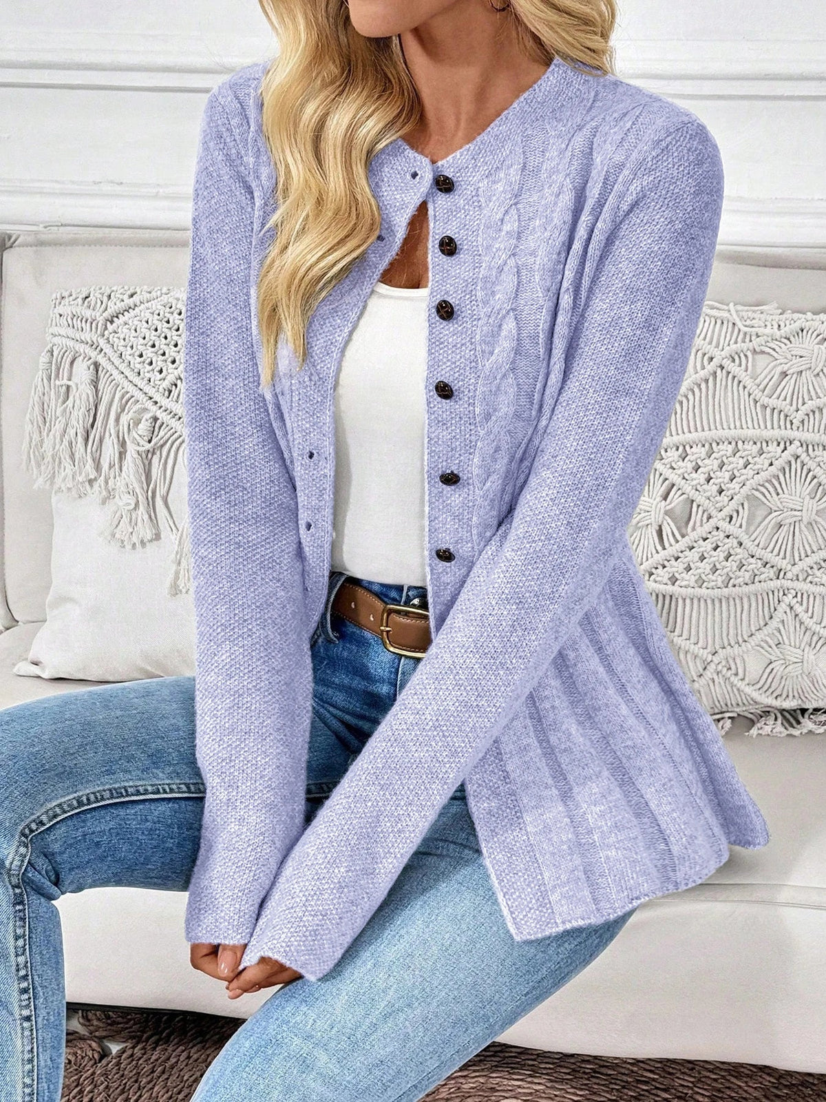 Cléa | Cardigan en maille à taille cintrée