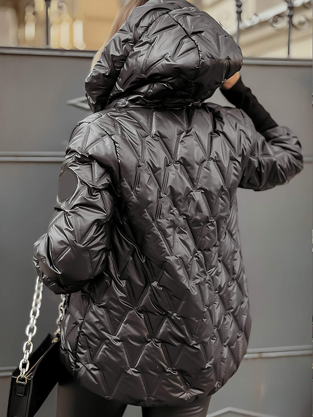 Eline | Veste matelassée brillante à capuche