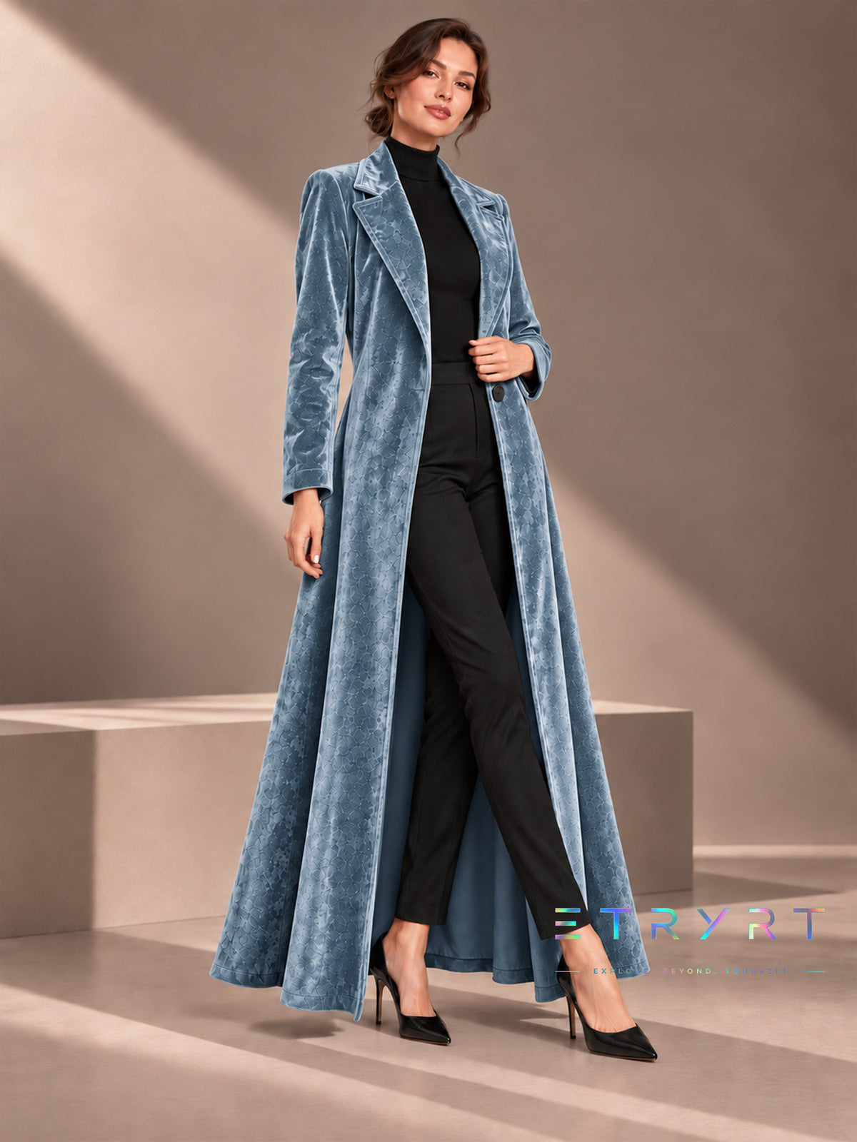 Beatrice | Manteau long ouvert en velours