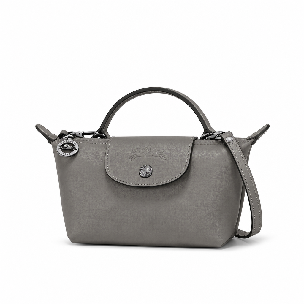 MINI SAC EN CUIR LONGCHAMP | GRIS