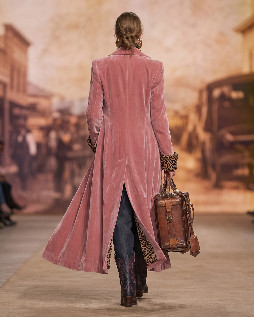 Madison | Manteau long en velours à la coupe tailleur
