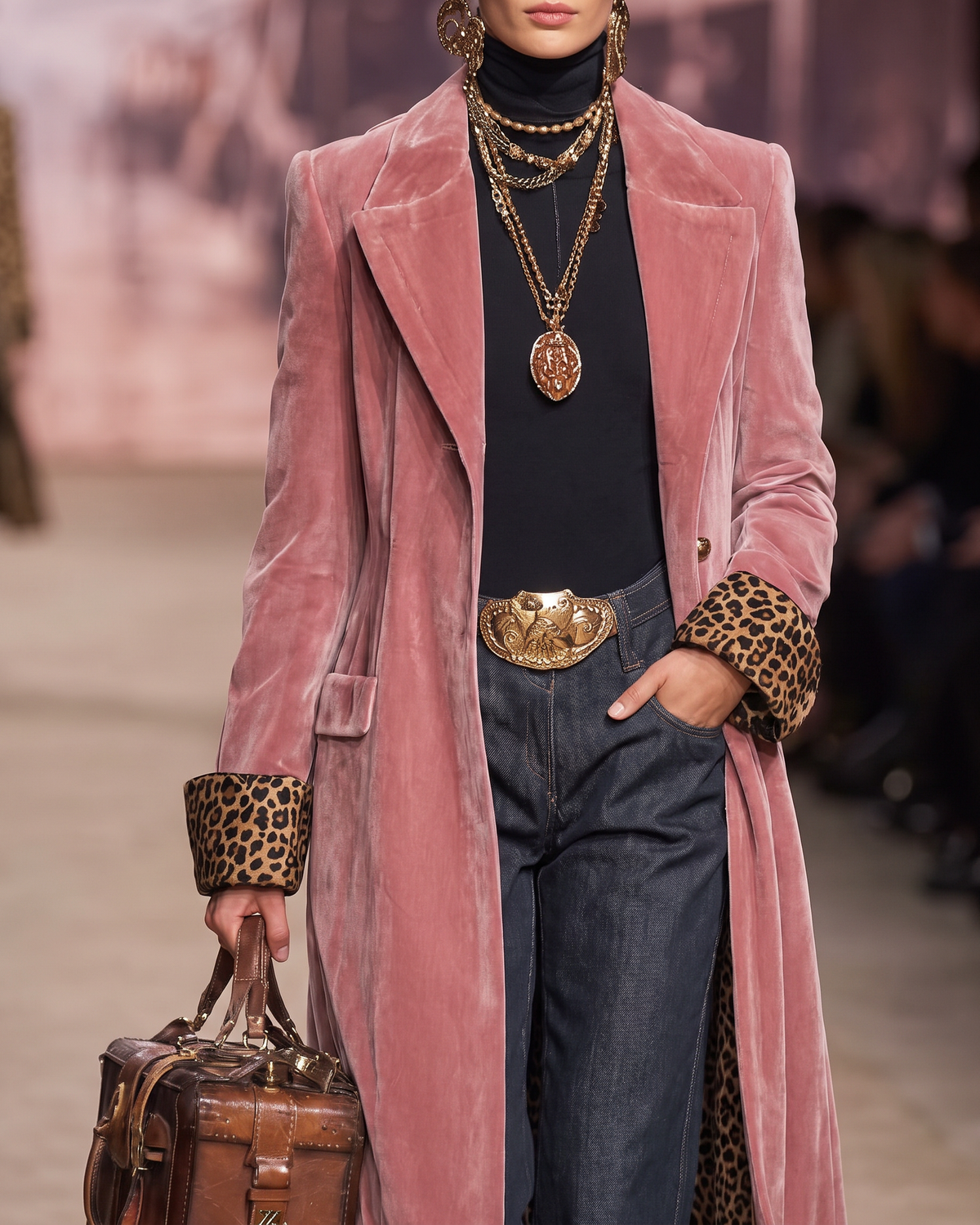 Madison | Manteau long en velours à la coupe tailleur