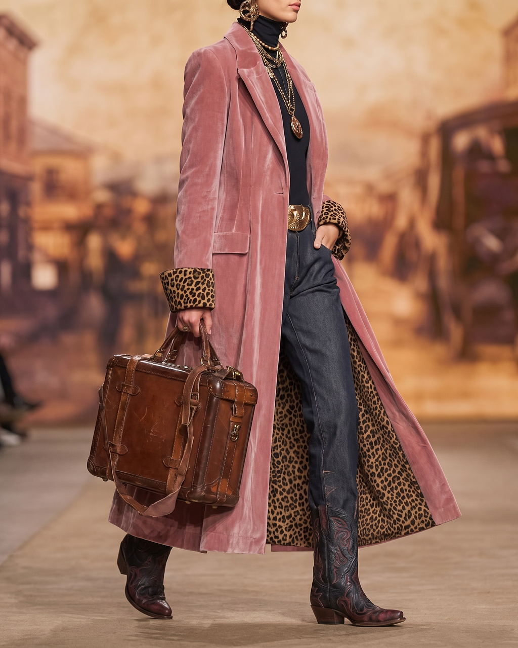 Madison | Manteau long en velours à la coupe tailleur