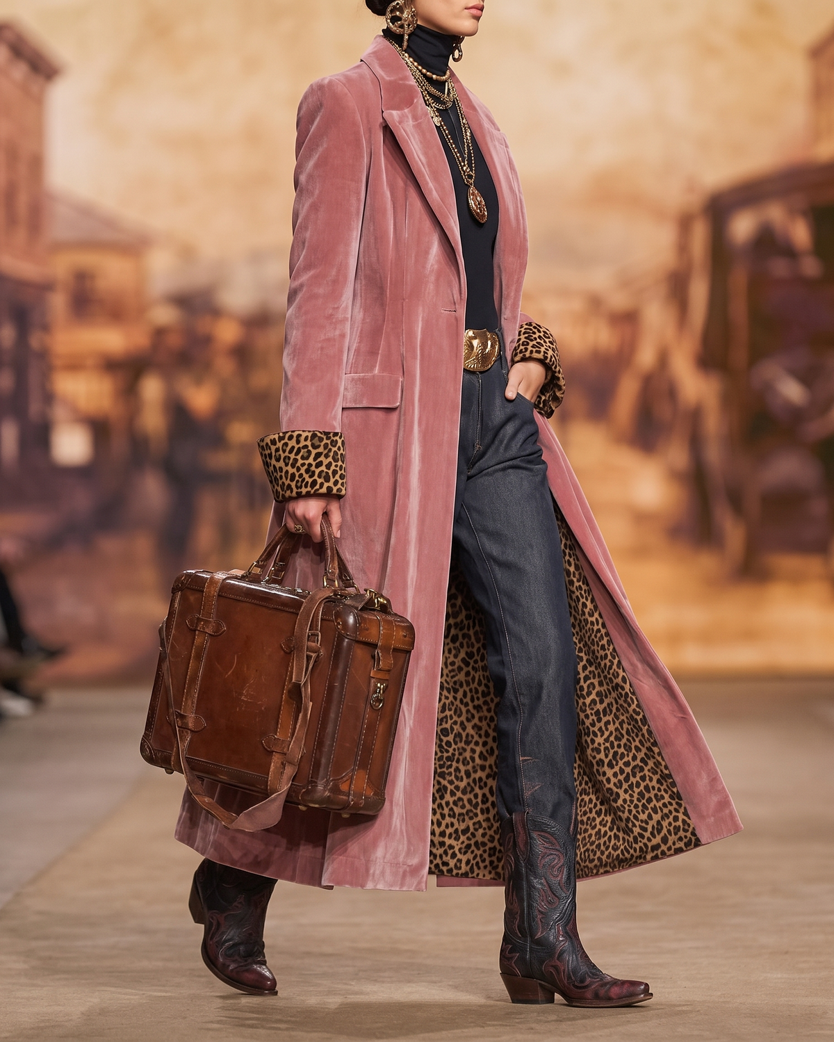 Madison | Manteau long en velours à la coupe tailleur