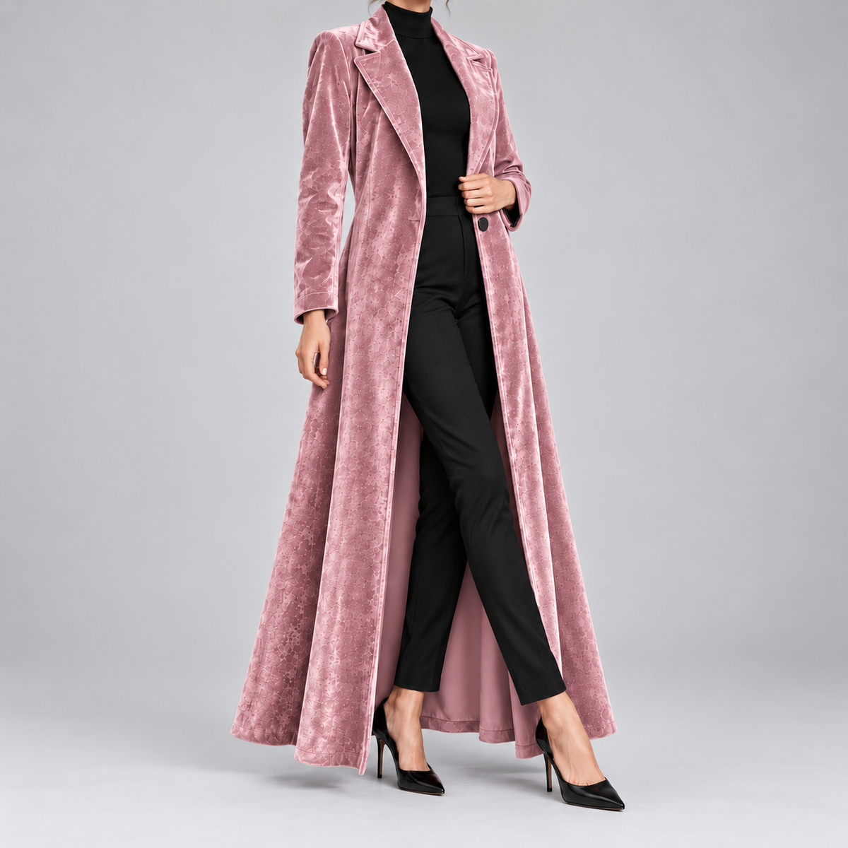 Beatrice | Manteau long ouvert en velours