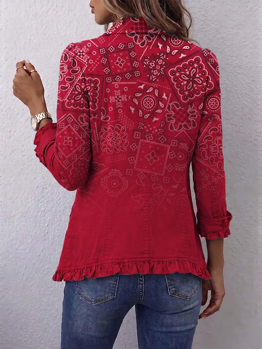 Clotilda | Veste en cachemire dégradée à volants