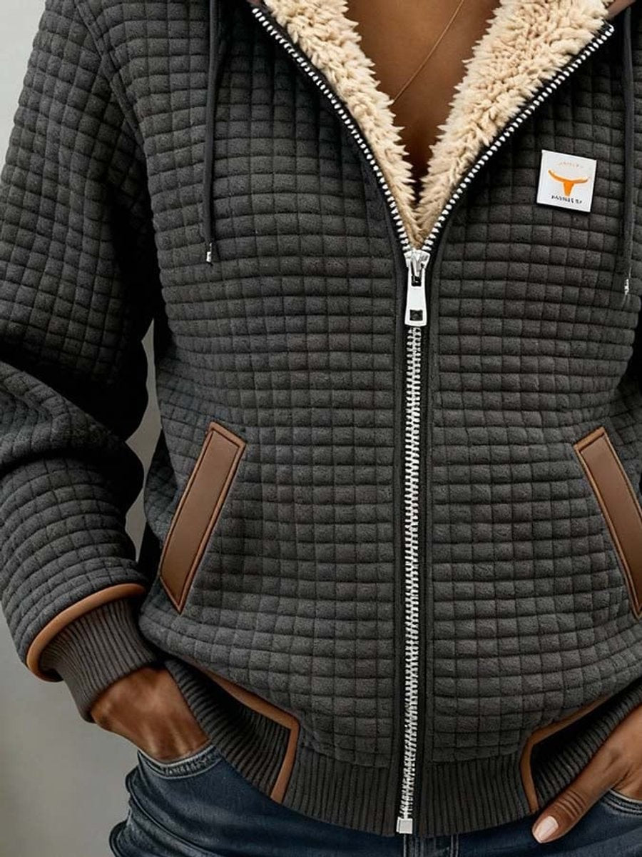 Sandra | Veste matelassée doublée en sherpa, à capuche et zippée